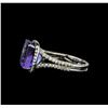 Image 3 : 7.41 ctw Tanzanite and Diamond Ring - 14KT White Gold