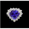 Image 2 : 8.00 ctw Tanzanite and Diamond Ring - 14KT White Gold