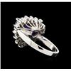 Image 3 : 8.00 ctw Tanzanite and Diamond Ring - 14KT White Gold