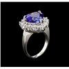 Image 4 : 8.00 ctw Tanzanite and Diamond Ring - 14KT White Gold