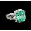 Image 1 : GIA Cert 8.37 ctw Emerald and Diamond Ring - 14KT White Gold