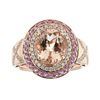 Image 1 : 2.59 ctw Morganite, Pink Sapphire, and Diamond Ring - 14KT Rose Gold