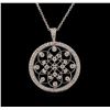 Image 1 : 14KT White Gold 0.40 ctw Diamond Pendant With Chain