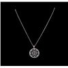 Image 2 : 14KT White Gold 0.40 ctw Diamond Pendant With Chain