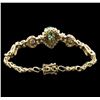 Image 2 : 2.55 ctw Emerald and Diamond Bracelet - 14KT Yellow Gold