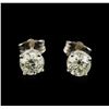 Image 1 : 0.92 ctw Diamond Solitaire Earrings - 14KT White Gold