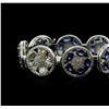 Image 2 : 14KT White Gold 21.00 ctw Sapphire and Diamond Bracelet