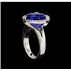 Image 4 : 7.48 ctw Tanzanite and Diamond Ring - 14KT White Gold