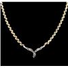 Image 1 : 14KT White and Yellow Gold 8.84 ctw Diamond Necklace