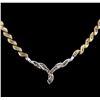 Image 2 : 14KT White and Yellow Gold 8.84 ctw Diamond Necklace