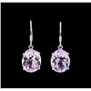 Image 1 : Crayola 15.00 ctw Pink Amethyst Earrings - 14K White Gold