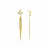 Image 2 : Crystal Petal Post Tassel Earrings - Gold Plated