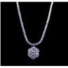 Image 1 : 14KT White Gold 67.32 ctw Tanzanite and Diamond Necklace