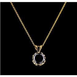 2.10 ctw Black Diamond Pendant With Chain - 14KT Yellow Gold