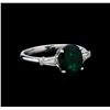 Image 1 : 1.91 ctw Emerald and Diamond Ring - 14KT White Gold