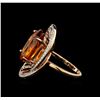 Image 3 : 11.26 ctw Mandarin Spessartite and Diamond Ring - 14KT Rose Gold