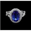 Image 2 : 18KT White Gold 2.79 ctw Tanzanite and Diamond Ring