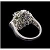 Image 3 : GIA Cert 4.88 ctw Green Sapphire and Diamond Ring - Platinum