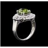 Image 4 : GIA Cert 4.88 ctw Green Sapphire and Diamond Ring - Platinum