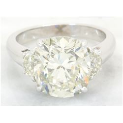 GIA Cert 5.14 ctw Diamond Ring - 18KT White Gold