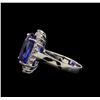 Image 3 : 8.58 ctw Tanzanite and Diamond Ring - 14KT White Gold