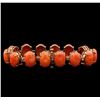 Image 2 : 14KT Rose Gold 65.20 ctw Coral and Diamond Bracelet