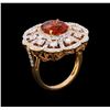 Image 4 : 6.19 ctw Spessartite and Diamond Ring - 18KT Rose Gold