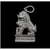 Image 2 : 11.73 ctw Diamond Foo Dog Pendant - Platinum