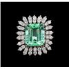 Image 2 : GIA Cert 10.87 ctw Emerald and Diamond Ring - 14KT White Gold