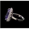 Image 3 : 6.31 ctw Tanzanite and Diamond Ring - 14KT White Gold