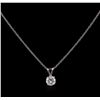 Image 1 : 0.68 ctw Diamond Pendant With Chain - 14KT White Gold
