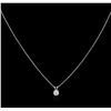Image 2 : 0.68 ctw Diamond Pendant With Chain - 14KT White Gold
