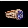 Image 1 : 14KT Rose Gold 3.16 ctw Tanzanite and Diamond Ring