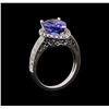 Image 4 : 14KT White Gold 2.87 ctw Tanzanite and Diamond Ring