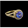 Image 1 : 14KT Yellow Gold 2.96 ctw Tanzanite and Diamond Ring