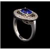 Image 2 : 2.19 ctw Sapphire and Diamond Ring - 14KT White Gold