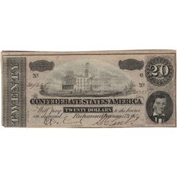 1864 $20 Confederate States of America Bank Note