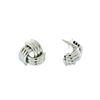 Image 2 : Braided Post Earrings - Rhodium Plated