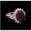 Image 1 : 14KT White Gold 11.87 ctw Ruby and Diamond Ring