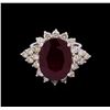 Image 2 : 14KT White Gold 11.87 ctw Ruby and Diamond Ring