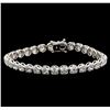 Image 1 : 18KT White Gold 9.66 ctw Diamond Tennis Bracelet