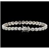 Image 2 : 18KT White Gold 9.66 ctw Diamond Tennis Bracelet