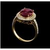 Image 4 : 5.28 ctw Ruby and Diamond Ring - 14KT Yellow Gold