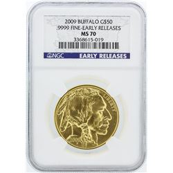 2009 Early Release NGC Graded MS70 1oz American Buffalo Gold Coin