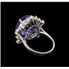 Image 3 : 11.57 ctw Tanzanite and Diamond Ring - 14KT White Gold