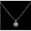 Image 1 : 14KT White Gold 0.96 ctw Diamond Pendant With Chain