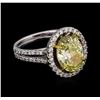 Image 1 : 14KT White Gold 4.74 ctw Fancy Yellow Diamond Ring