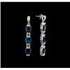 Image 2 : Crayola 21.00 ctw Blue Topaz and White Sapphire Earrings - .925 Silver