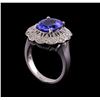 Image 4 : 3.28 ctw Tanzanite and Diamond Ring - 14KT White Gold