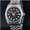 Image 1 : Rolex Stainless Steel Black Diamond DateJust Men's Watch